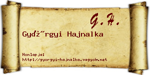 Györgyi Hajnalka névjegykártya